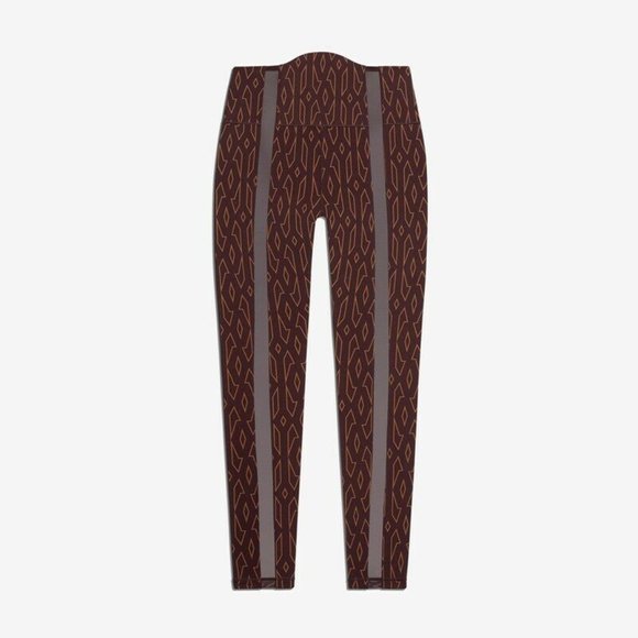 Adidas Women's Brown Red Ivy Park Monogram Sheer Panel Tights HB8411 - Picture 2 of 7